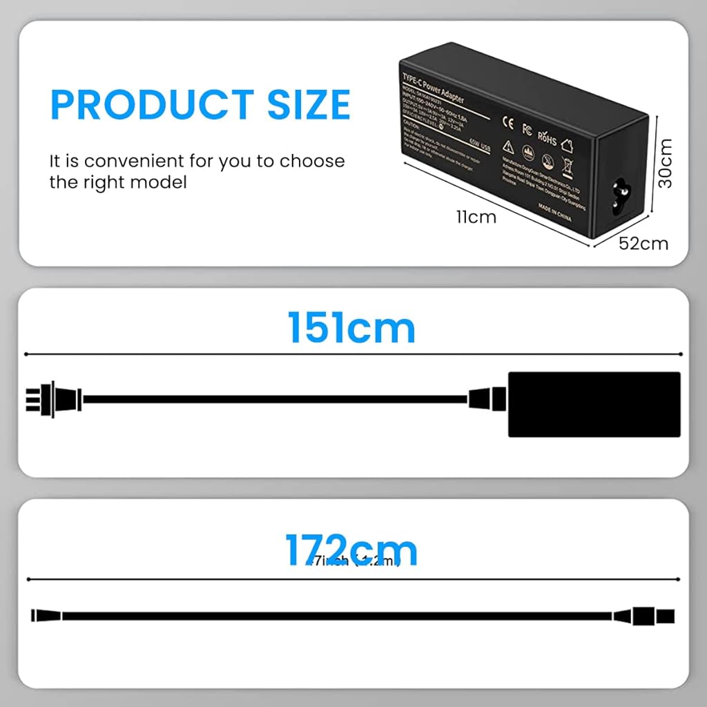 ZORBES Lenovo Laptop Charger 65W Charger Type C, Lenovo Thinkpad Charger Type C, Universal Chromebook Charger Replacement for Lenovo Thinkpad/Yoga, Dell Chromebook 3100, Asus, ZORBES Lenovo Laptop Charger 65W Charger Type C, Lenovo Thinkpad Charger Type C, Universal Chromebook Charger Replacement for Lenovo Thinkpad/Yoga, Dell Chromebook 3100, Asus,